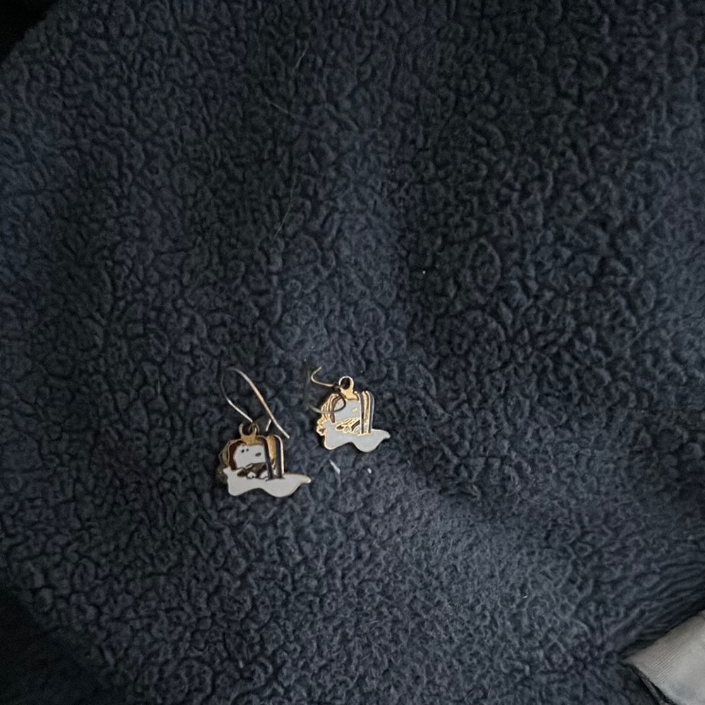 Gold and White Cloud Earrings